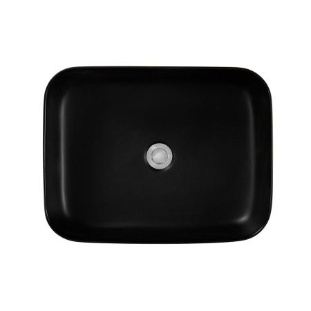 Раковина из сантехнического фарфора Aquatek ВЕГА AQ5515-MB 50х40 накладная цвет черный без отверстий под смеситель