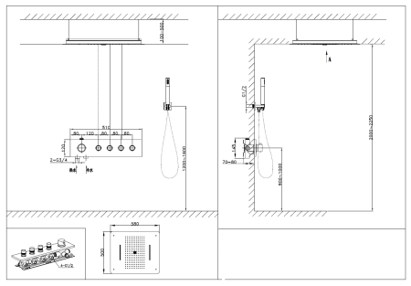 Душевая система AltroBagno Metropoli AltroBagnoMetropoli040401NeOp встраиваемая в стену