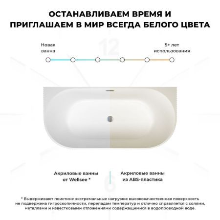 Ванна акриловая Wellsee Festive Fox 287302000 170х80 пристенная асимметричная с ножками