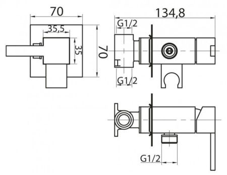 Смеситель Cezares CZR CZR-DA2-01 настенный хром