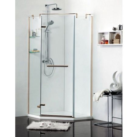 Душевой уголок Azario Montreal AZ-NWG3231 900 L GOLD 90х90 стекло прозрачное профиль золото без поддона