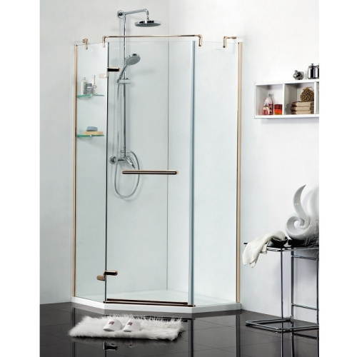 Душевой уголок Azario Montreal AZ-NWG3231 900 L GOLD 90x200 стекло прозрачное профиль золото без поддона - фото 2
