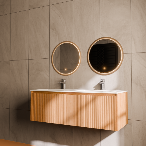 Тумба с раковиной ArtDecco Elizabeth (Элизабет) AEL12W11D100 120x45x40 подвесная цвет белый дуб - фото 2