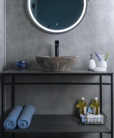 Раковина керамическая Gid Lago 54472 40х30 накладная цвет многоцветный без отверстий под смеситель