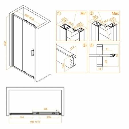 Душевая дверь RGW Classic 32091410-11 100х185 стекло прозрачное профиль хром