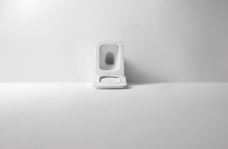 Унитаз приставной CeramaLux 3170 белый глянцевый с сиденьем микролифт безободковый каскадный смыв