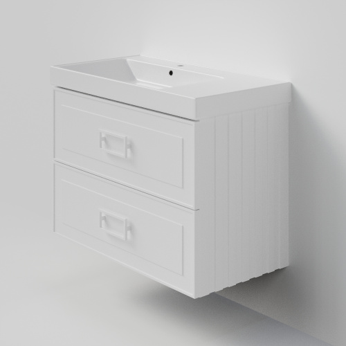 Тумба с раковиной La Fenice Cubo TWIN NFNC-01-CUB-B-90-2-2-90-2L 91х62х49 подвесная цвет белый - фото 2