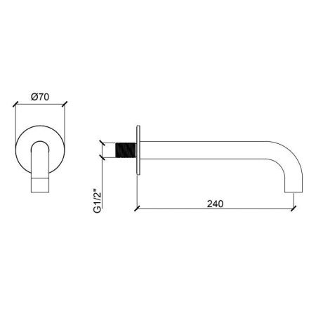 Излив Almar Source E098007.AB настенный черный