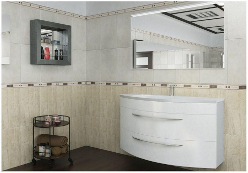 Тумба с раковиной De Aqua Лонг 00187921 119х46х64 подвесная цвет белый - фото 3