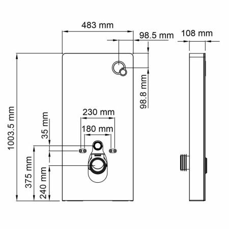 Пристенный модуль системы инсталляции для унитазов WasserKRAFT Naab 86 86TLT.040.PE.WH