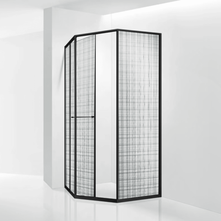 Душевой уголок RGW 33328282-244R 120х80 стекло с рисунком профиль черный без поддона