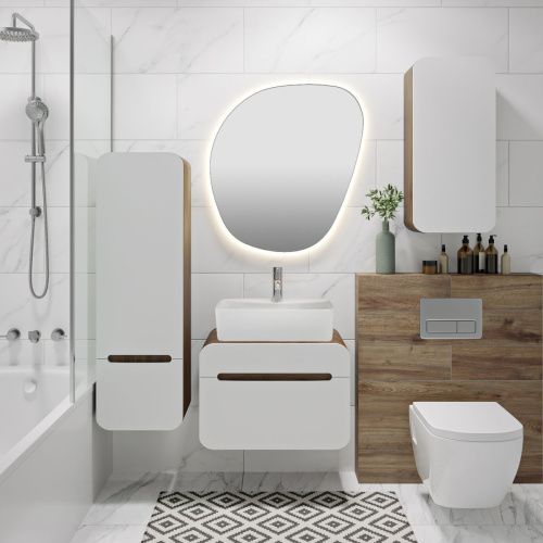 Тумба под раковину Runo Ницца 00-00002124 60х50 подвесная цвет коричневый - фото 4