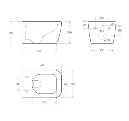 Чаша унитаза подвесная BelBagno GENOVA BB1102CH цвет белый без сиденья безободковая каскадный смыв