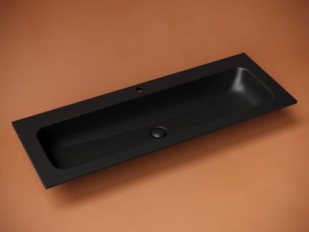 Раковина из сантехнического фарфора Ceramica Nova GRACE CN7017MB 120х50 накладная цвет черный 1 отверстие под смеситель