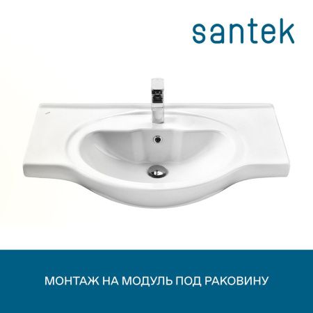 Раковина из сантехнического фарфора Santek Сенеж WH110265 90х50 накладная цвет белый