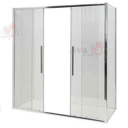 Душевой уголок AvaCan FC2-190-SC100 210х100 стекло прозрачное профиль хром глянцевый без поддона