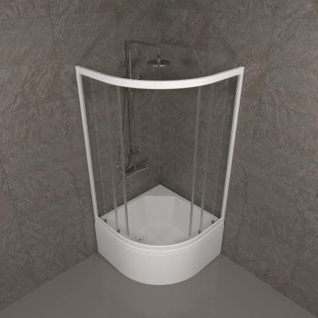 Душевой уголок Тритон Ультра Щ0000061800 90х90 стекло прозрачное профиль белый с поддоном