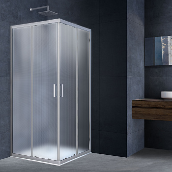 Душевой уголок Vincea Rapid VSS-3R90/10MT 100х100 стекло текстурное профиль хром глянцевый без поддона