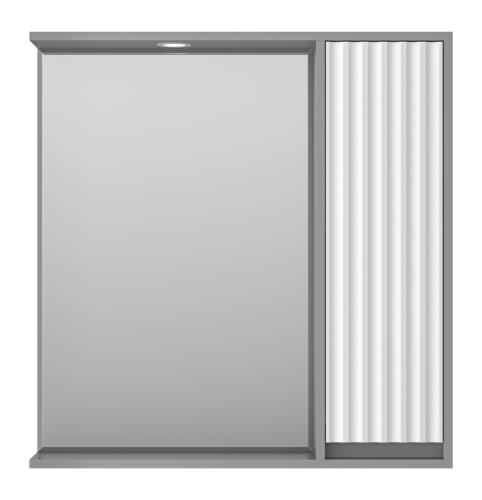 Зеркало-шкаф Brevita Balaton BAL-04080-01-01П 78х14х80 подвесной цвет белый/серый - фото 2 Зеркало-шкаф Brevita Balaton BAL-04080-01-01П 78х14х80 подвесной цвет белый/серый - фото 2