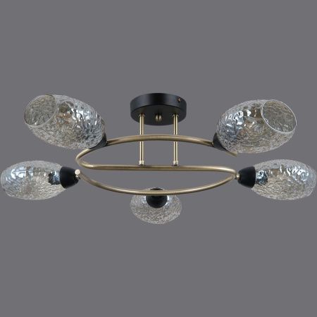 Люстра на штанге Illumico IL0300 IL0300-5CSQ-79 BK AB