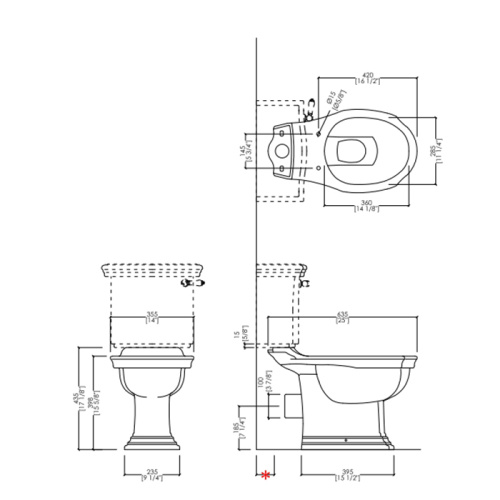 Ручка управления NEW19 для механизма слива NEW19 низкого бачка и бачка моноблока Devon Devon Westminster IBLEVADX/BR - фото 2