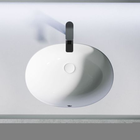 Раковина из сантехнического фарфора Ceramica Nova ELEMENT CN6076 50х40 встраиваемая цвет белый без отверстий под смеситель