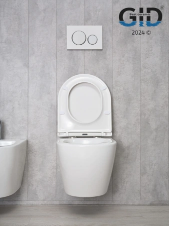 Унитаз подвесной Gid Convexo 62234Y белый с сиденьем микролифт безободковый смыв торнадо