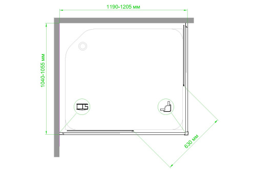 Душевой уголок Royal Bath HPD RB10512HPD-C-CH 120х105 стекло матовое профиль хром без поддона - фото 5 Душевой уголок Royal Bath HPD RB10512HPD-C-CH 120х105 стекло матовое профиль хром без поддона - фото 5