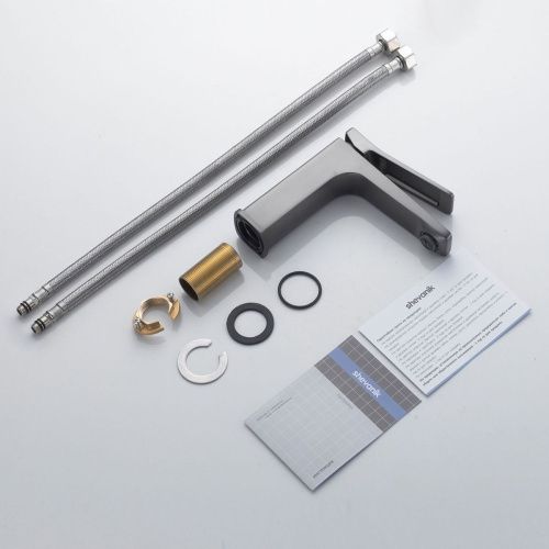 Смеситель Shevanik S4601T на раковину оружейная сталь - фото 4