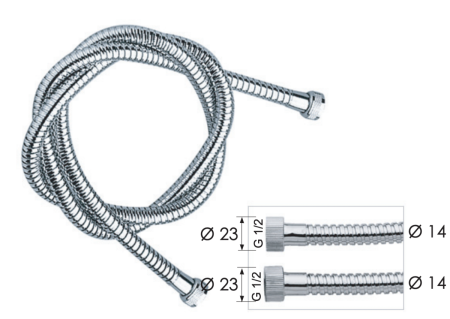 Душевой шланг Remer 333100 хром