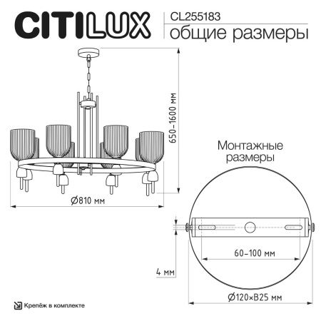 Люстра подвесная Citilux Carson (Царсон) CL255183
