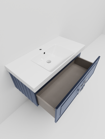 Тумба с раковиной La Fenice CUBO NFNC-01-CUB-BG-100-1-100 100х50 подвесная цвет синий
