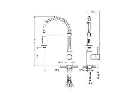 Смеситель для кухни Aquatek ЕВРОПА AQ1387MB на мойку черный