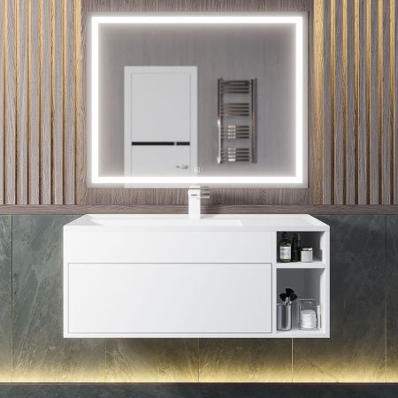 Тумба с раковиной Uperwood Lotus Premium 39340207463 100х50 цвет белый