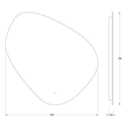 Зеркало с подсветкой Evoform Ledshine BY 2774 70х70 подвесное