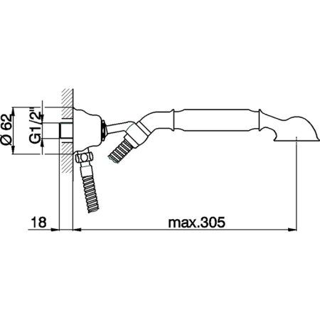 Душевой гарнитур Cisal Arcana Toscana TS00304027 настенный  бронза