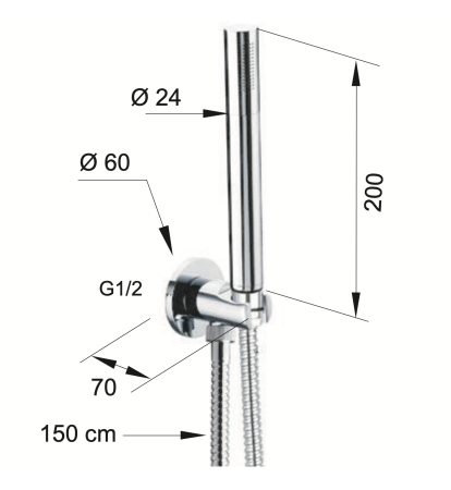 Душевой гарнитур Daniel A546435DP настенныйу золото брашированное