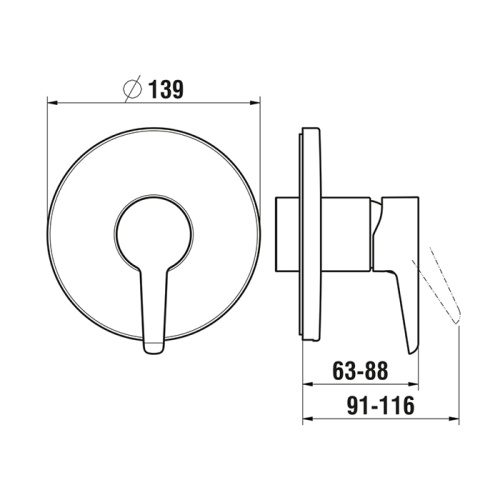 Смеситель для душа Laufen Completamenti HF901778100000 встраиваемый в стену хром с термостатом - фото 2