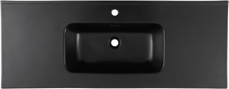 Раковина керамическая Aquanet Flat 00329258 120х50 полувстраиваемая цвет черный 1 отверстие под смеситель