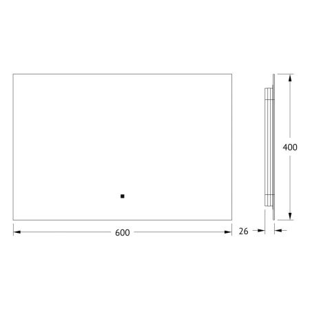 Зеркало с подсветкой Defesto GLOW DF 2512RH 60х40 подвесное