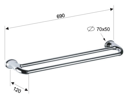 Полотенцедержатель Remer 900 NV33CR - фото 2