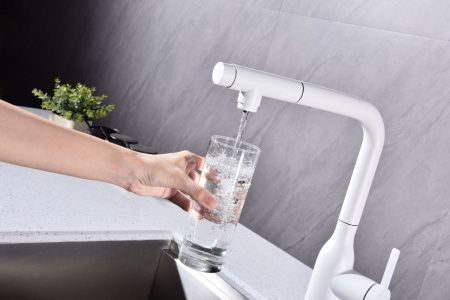 Смеситель для кухни Paulmark VIPER Vi213105-WH на мойку белый