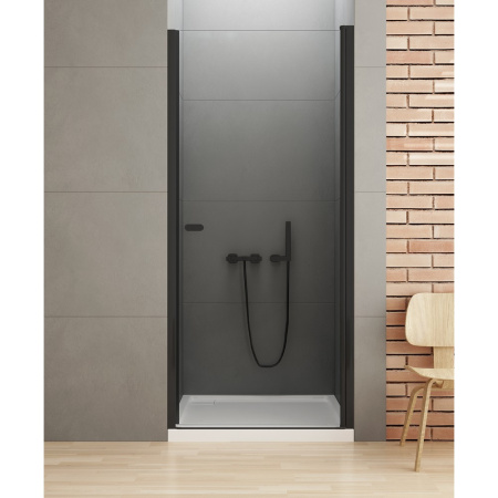 Душевая дверь New Trendy NEW SOLEO Black D-0212A 100х195 стекло прозрачное профиль черный