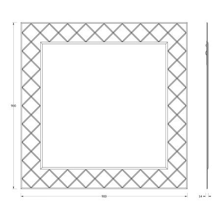 Зеркало Evoform Florentina BY 5005 90х90 подвесное