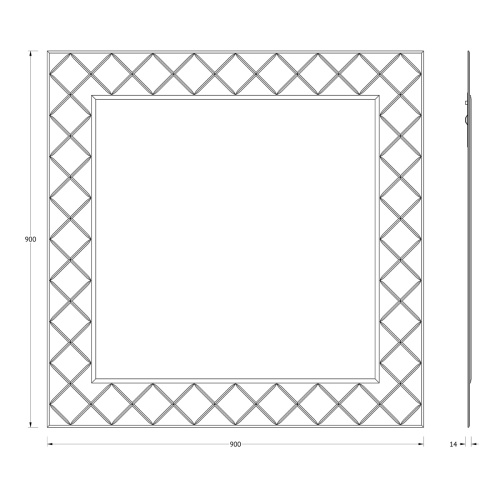 Зеркало в ванную Evoform Florentina BY 5005 90х90 цвет серый - фото 2