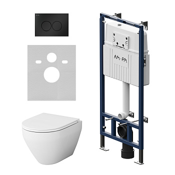 Комплект унитаз с инсталляцией с клавишей смыва Am.Pm Spirit V2.0 IS100138.701700 Комплект унитаз с инсталляцией с клавишей смыва Am.Pm Spirit V2.0 IS100138.701700