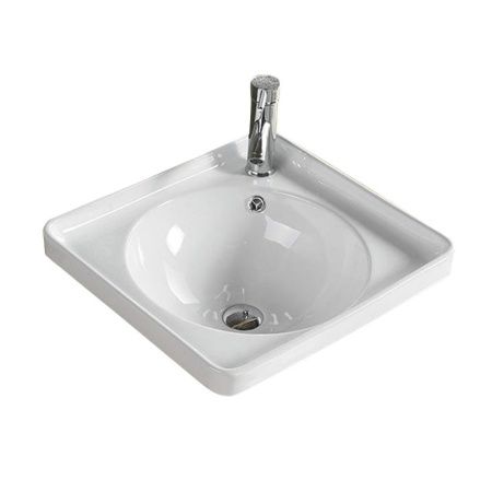 Раковина из сантехнического фарфора Melana 320323-805 50х40 встраиваемая цвет белый 1 отверстие под смеситель