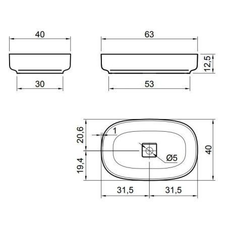 Раковина из искусственного камня Antonio Lupi Bolo BOLOMOOD63 60 см накладная цвет белый без отверстий под смеситель