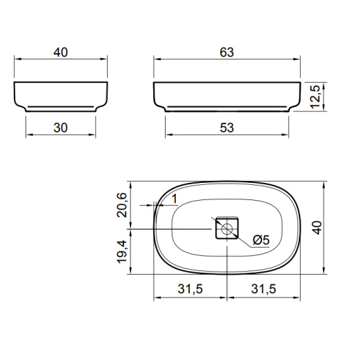 Раковина из композита Antonio Lupi Bolo 63 см BOLOMOOD63 накладная цвет белый без отверстий под смеситель - фото 2