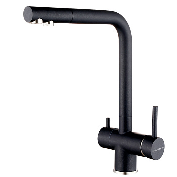 Смеситель для кухни Paulmark SKALEN Sk213020-418 на раковину черный металлик без термостата